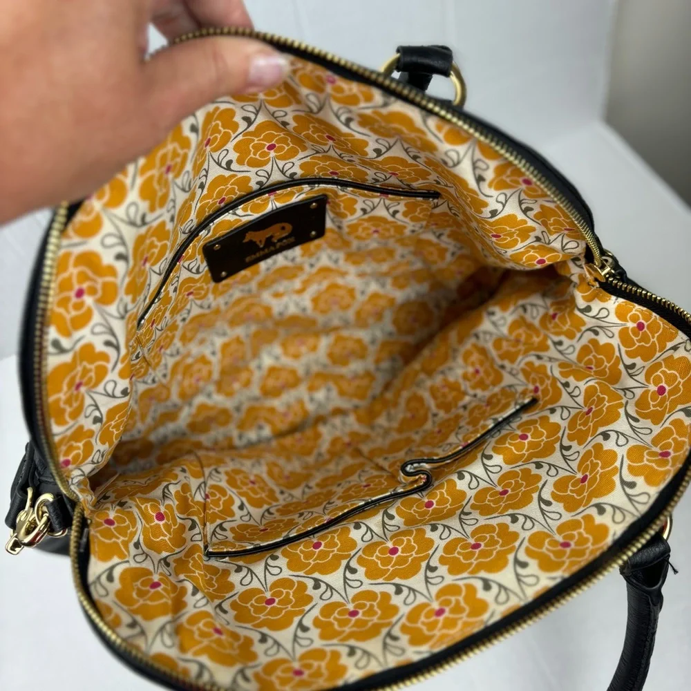 Emma Fox black leather bag/crossbody strap/cheetah animal print accent-EUC - Picture 10 of 15